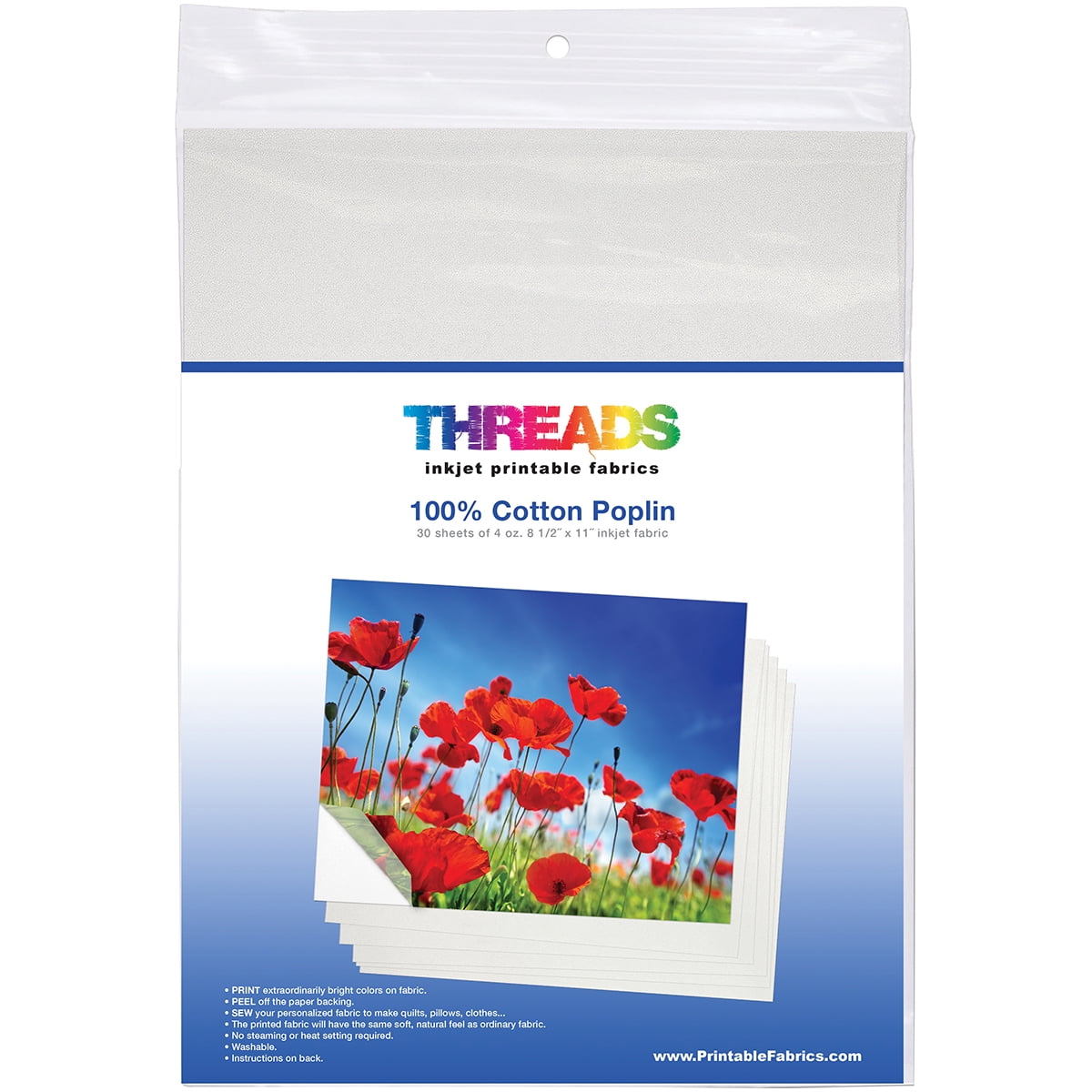 THREADS Inkjet Printable Fabric - THREADS Inkjet Printable Fabric Sheets 8 5 X11 30 Pkg 100 Cotton Poplin Bc5e84cc 1bb7 4562 B990 03b9c5af583f.f1ad1c6ac016457b004dff90089c93d5 