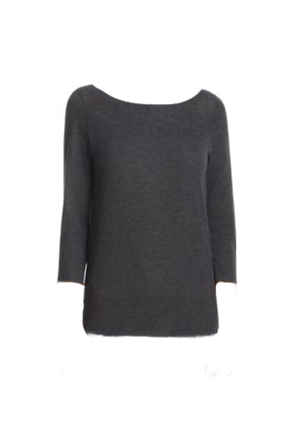 Womens Reversible Boat Neck Top,Carcoal/Granite,Large