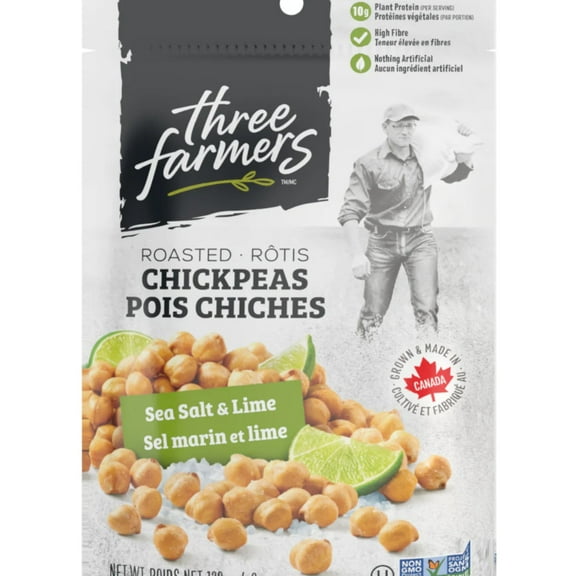 THREE FARMERS F - Sea Salt Roasted Chickpeas 4.2OZ ( Pack of 6)