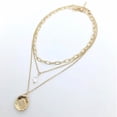 thumbnail image 1 of THREE LAYERED NECKLACE WITH GOLD COIN PENDANT, 1 of 4