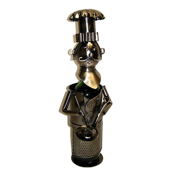 Wine Bodies Pan Cook Wine Bottle Holder With Silver Finish ZB560
