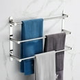 thumbnail image 1 of THREE Stagger Layers Towel Rack SUS304 Stainless Steel Hand Polishing Mirror Polished Finished Bathroom Accessories Set Three Towel Bars 19.6 inch bars KJWY004-50CM, 1 of 5