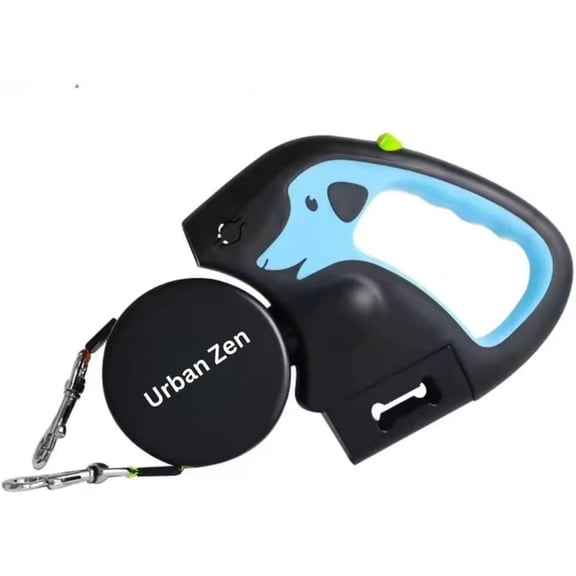 THREE TREE Retractable Dog Leash, 3m, Black Nylon, Standard Size, All Breeds