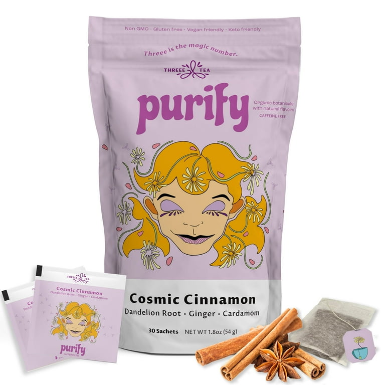 THREEE Purify Herbal Detox Tea, Digestion Cleanse, Anti