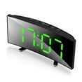 thumbnail image 1 of THREN HD Electronic Clock Large Screen Curved LED Electronic Clock USB Battery Durable Digital Clock (Red / Green / White), 1 of 8