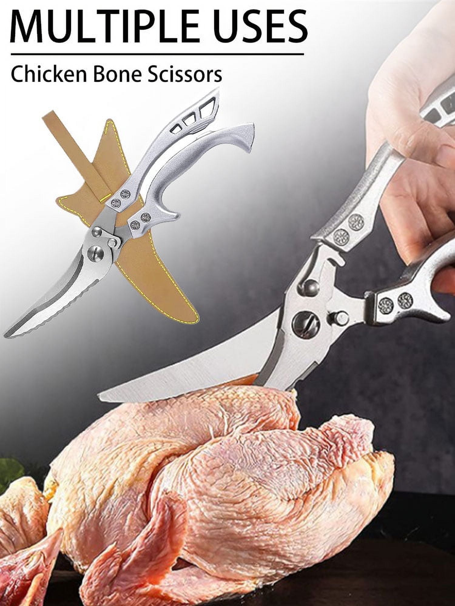 Kitchen Scissor Shear Knife Chicken Bone Meat Multifunctional Magnetic  Cover Cut