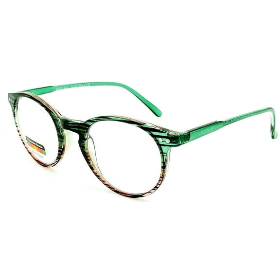 THRICE Vision Multi-Focus Progressive Reading Glass Key Hole crystal color fade - Green +2.00