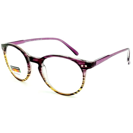 THRICE Vision Multi-Focus Progressive Reading Glass Key Hole crystal color fade - Purple +2.50