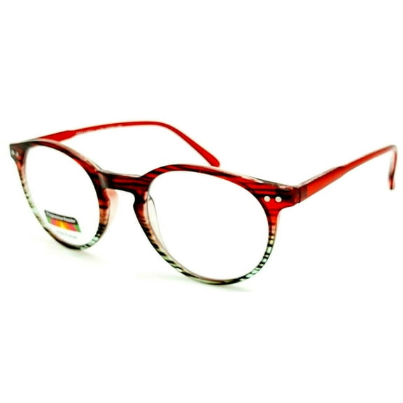 THRICE Vision Multi-Focus Progressive Reading Glass Key Hole crystal color fade - Red +1.50