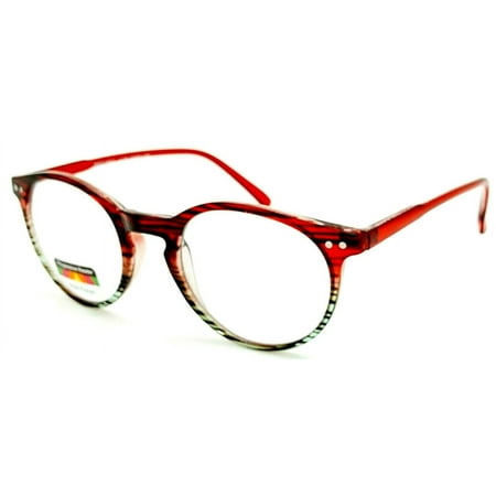 THRICE Vision Multi-Focus Progressive Reading Glass Key Hole crystal color fade - Red +2.00