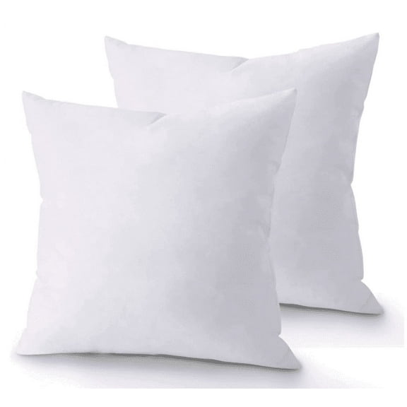 QUBA LINEN 18 x 18 Throw Pillow Insert - Pack of 2 White, Down Alternative Pillow Inserts for Decorative Pillow Covers, Throw Pillows for Bed, Couch Pillows for Living Room (Pack of 2)