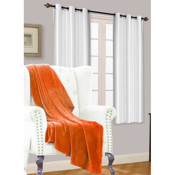 Gorgeous Home Linen Napping Lightweight Throw Blanket for Couch, Sofa and Bed Decor 50" X60" Soft Microfiber Orange