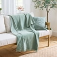 thumbnail image 1 of Better Homes & Gardens Woven Chenille Colorblock Throw Blanket, Green River, Oversize Throw, 1 of 6