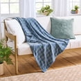 thumbnail image 1 of Better Homes & Gardens Woven Chenille Plaid Throw Blanket, Blue Silver ,50x72 Inches, 1 of 6