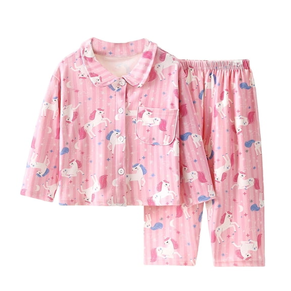 THSXS 5T Pajamas Girls Toddler Pjs Toddler Kids Baby Girl Pjs Long Sleeve Shirt Top And Pants 2Piece Pajamas Set