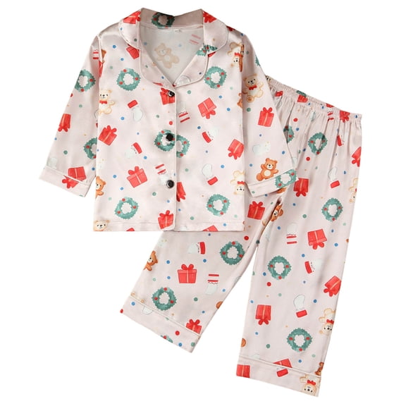 THSXS Christmas Pjs Toddler Girl Pajamas For Girls Baby Girls Pajamas Set Long Sleeve Shirts And Pants Matching Pj Sets Sleepwear