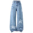 thumbnail image 1 of THSXS Girls Jeans Girls Clothes Size 10 12 Girls Jeans Pants Wide Leg/Skinny Denim Pant High Waist Elastic Band Casual With Pockets Kids, 1 of 9