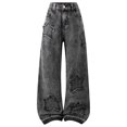 thumbnail image 1 of THSXS Kids Jeans Teen Clothes For Girls Jeans For Girls Baggy Wide Leg Cute High Elastic Waisted Denim Pants Y2K Boyfriend Skater Streetwear, 1 of 9