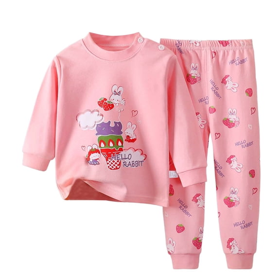 THSXS Pajamas Kids Christmas Pjs For Girls Toddler Kids Baby Girl Pjs Long Sleeve Shirt Top And Pants 2Piece Pajamas Set