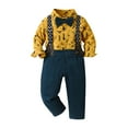 thumbnail image 1 of THSXS Toddler Boys Christmas Outfit Boys 4T Outfits Baby Boy Clothes Set Infant Long Sleeve Gentleman Suit Outfits + Suspender Pants + Bowtie 5-6 Years, 1 of 4