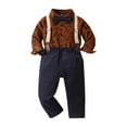 thumbnail image 1 of THSXS Toddler Thanksgiving Outfit 4T Boys Clothes Baby Boy Clothes Suits Toddler Dress Shirt With Bowtie Suspender Pants Outfit Sets Gentleman Wedding 12-18 Months, 1 of 4