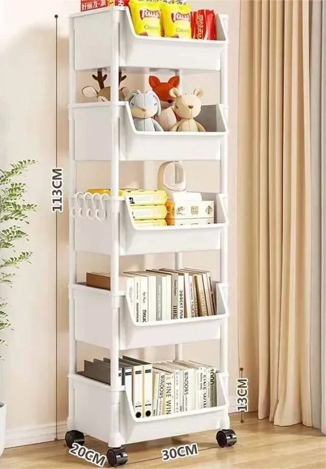 Portable Home Racks THTGCD Portable Combination Storage Rack with Sturdy Wheels ...