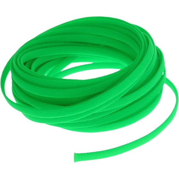 THTGDW-10m/32.8ft PET Expandable Braid Cable Sleeving Flexible Wire Mesh Sleeve Fluorescent Green 6mm