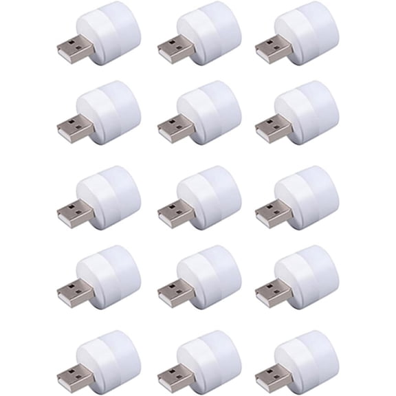 THTGDW-15 Pieces Mini USB Night Light, LED Light, Energy Saving LED, USB Laptop Light Bulb Night Lamp (Suitable Adapter 5V 1A) (Warm Light)