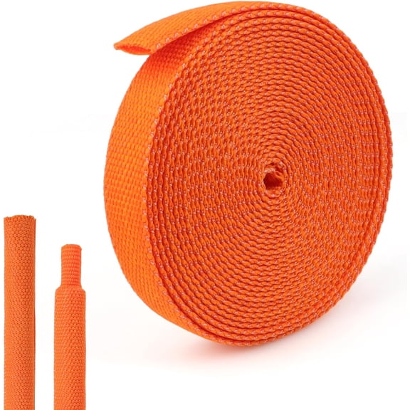 THTGDW-2:1Heat Shrink Braided Cable Sleeve,19.89FT 4mm10/64 Orange Wire Wrap Sheath Protection Insulated Flame-Retardant Wire Wrapping Protector and Organizer.