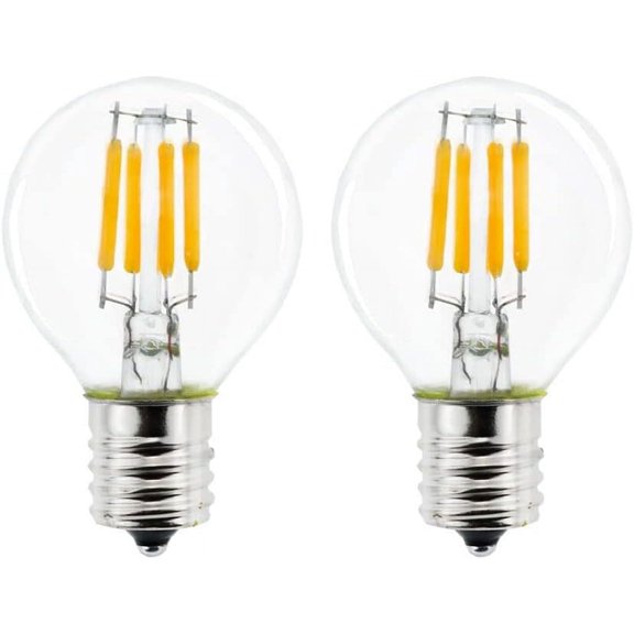 THTGDW-2-Pack E17 Mini Globe Bulb S11 LED Light Bulb,E17 Intermediate Base 4W Warm White 2700K,40 Watt S11 G40 Incandescent Bulb Replacement for Desk Lamp,Cabinet,Closet, Non-Dimmable
