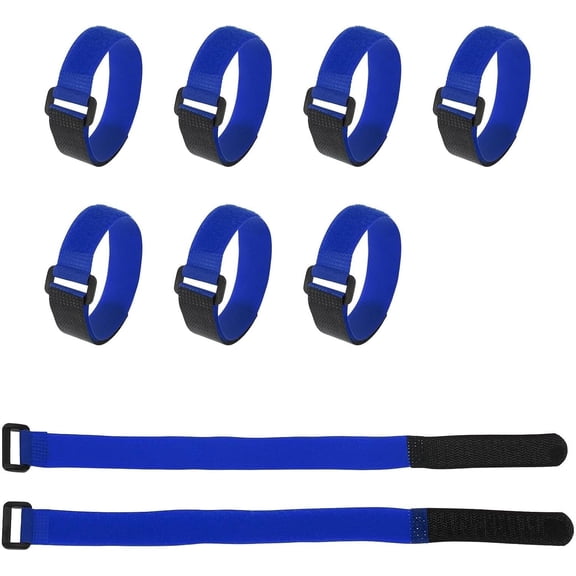 THTGDW-30Pcs Reusable Self-Gripping Cable Ties, 12.2" x 0.8" Hook and Loop Wire Organizers for Power Cords, Data Cables, TV/PC Wires - Adjustable & Durable Fabric Straps(Blue)