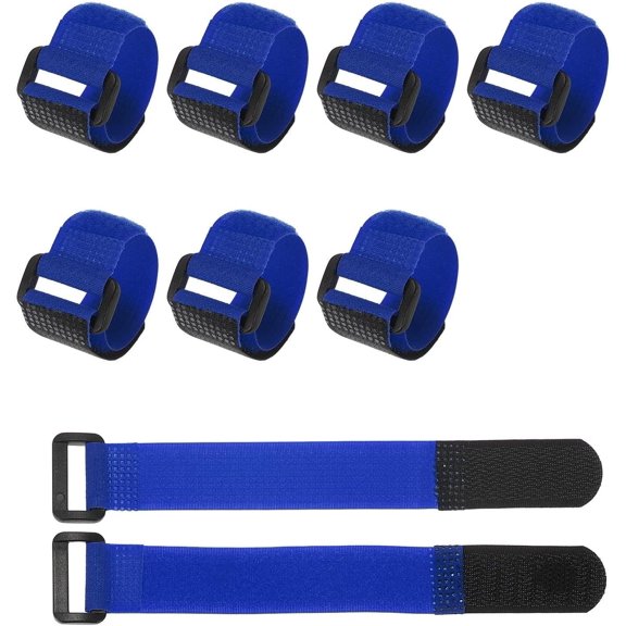 THTGDW-30Pcs Reusable Self-Gripping Cable Ties, 6.3" x 0.8" Hook and Loop Wire Organizers for Power Cords, Data Cables, TV/PC Wires - Adjustable & Durable Fabric Straps(Blue)