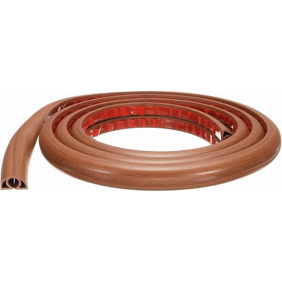 THTGDW-6ft Cord Cover Floor W0.3 x H0.3 Inner Channel PVC Hide Extension Cable Floor Wire Hider Wire Covers Protector for Prevent Cable Trips Cables Management, Wood Brown