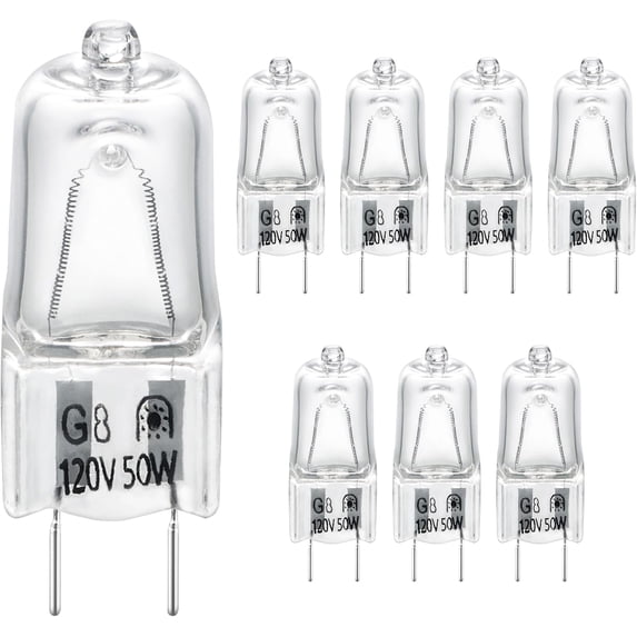 THTGDW-8-Pack 6912A40002J Microwave Halogen Light Bulb, 120V 50W G8 Halogen Lamp Compatible with LG Kenmore LMV2031ST LMV2031BD 83543, Replacement for 2025028 AH3610037 EA3610037 PS3610037