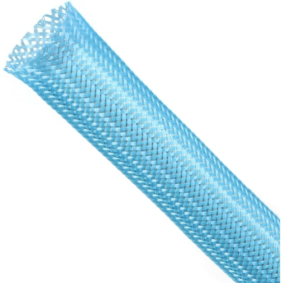 THTGDW-Braided Expandable Cable Sleeve, PET Wire Loom, Flexible Mesh Sleeving Cord Management for TV, Computer, Home Theater, Automotive, Protect Cat from Chewing Cords (Blue, 1/8" x 25ft)