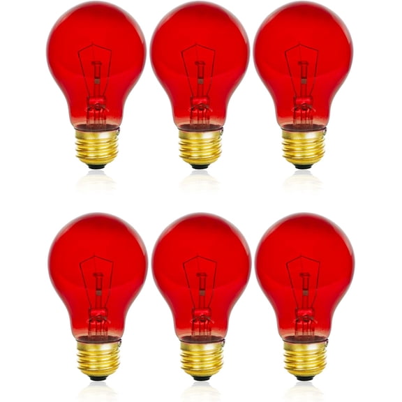 THTGDW-Clear 25 Watt Red Light Bulbs E26 Medium Base 120V 25W Red Bulbs