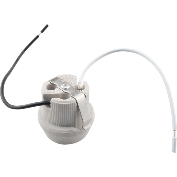 THTGDW-E26 Ceramic Fixed Lamp Holder Heat Resistant Ceramic Keyless Socket with Rim and Double Snap in Clip Embedded Screw Base Lighting Accessories for Incandescent Fluorescent Lamps LED Bulb Bases