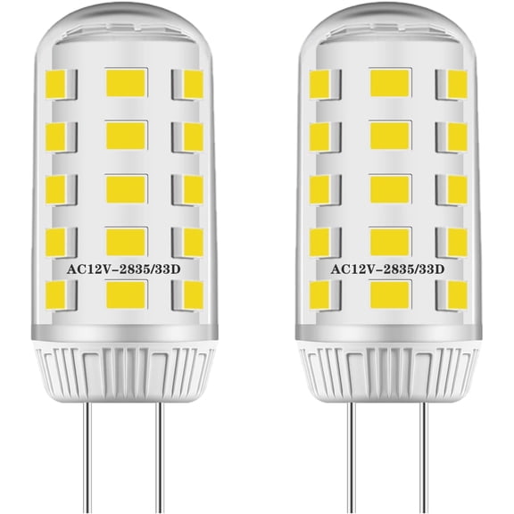THTGDW-G4 LED Bulb 12-24V AC/DC 3W Equivalent to 30W Halogen Bulb JC T3 bi-pin Corn Bulb for Landscape Lighting Under Cabinet Round Light Non-dimmable 300LM (Daylight White 6000K 2pcs)