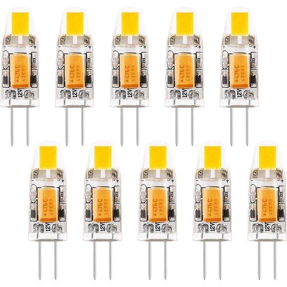 THTGDW-G4 LED Bulb 1W 12V LED Light Bulb T3 10W Halogen Replacement Bulb G4 Bi-Pin Base Warm White 3000k No Flicker for Landscape Lighting,10 Pack