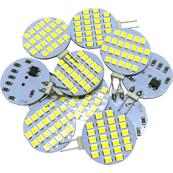 THTGDW-G4 MR11 Bi-Pin 24-2835 SMD LED Bulb Lamp Super Bright Cool White RV Camper Under Cabinet Dome Light DC12V Dimmable Pack of 10