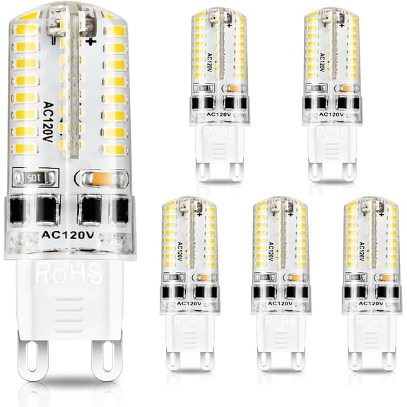 THTGDW-G9 LED Bulb Dimmable, 4W(35W Halogen Equivalent), G9 Light Bulbs, 3000K Warm White, CRI80, G9 Base Bulb for Chandelier, Interior Decoration Lighting, Commodity Display Lighting, 6-Pack
