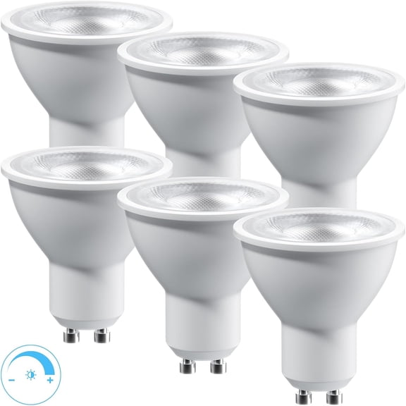 THTGDW-GU10 LED Bulbs Dimmable, Light Bulb 5000K Daylight White, 630LM LED Spotlight Bulb 7W(50W Halogen Equivalent) Track Lighting Bulb for Kitchen, Range Hood, Bedroom, 6 Pack