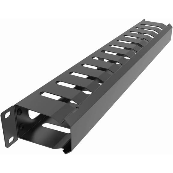THTGDW-Jingchengmei All Metal 1U 19 Inch Server Rack Wire Management System-Horizontal Rack Mount 12 Larger Slots Cable Manager (AHMMA1U12S, Black)