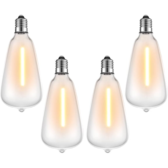 THTGDW-LED String Light Bulbs, ST38 Shatterproof LED Replacement Bulbs for Outdoor String Lights Eidison Bulb fits E12 C7 Screw Base, 1Watt Equvanlent to 7Watt Incandescant Bulbs, Warm White, 4 Pack
