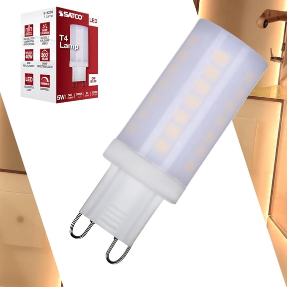 THTGDW-S11236 5W/LED/G9/830/FR/120V/DIM 5 Watt JCD LED; Frosted Finish; 3000K Soft White; G9 Base; 120 Volt; T4 Shape; 40W HID Equivalent; 2.13" MOL; Dimmable;for Accent Lighting