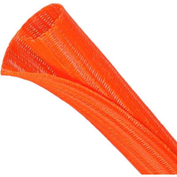THTGDW-Split Wire Loom Tubing, Cable Protector Sleeve, Braided Cable Management for TV/Computer/Home Theater/Engine Bay, Cord Protectors from Pets No Chew (Orange, 1/2"-10ft)