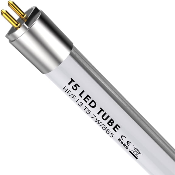 THTGDW-T5 21 Inch LED F13T5DL LED Replacement Bulb F13T5 7W, G5 Socket, 910lm, 6500K, 865, Daylight White, Retrofit 13W Fluorescent Tubes, 140 Degrees, Plug & Play, Pack 1