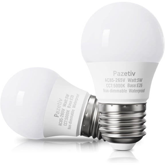 THTGDW-Waterproof LED Refrigerator Light Bulbs 40 watt Equivalent, 120V, Daylight 5000K, E26 Medium Base, Fridge Light Bulb, Freezer Bulb, A15 LED Appliance Bulb, Not Dimmable