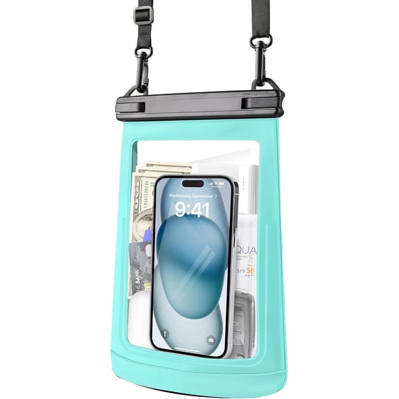THTGDW-Waterproof Phone Pouch for iPhone 16 15 14 11 Pro Max & Galaxy S24 S21 - Floating Large Capacity Dry Bag Stores Sunscreen, Sunglasses - Oversized Waterproof Bag for Beach, Swimming, Kayaking