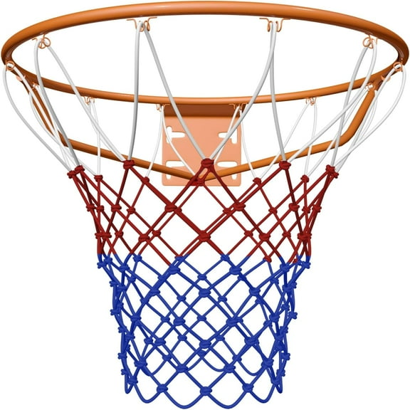 THUNDERBAY 18 inch Standard Simple Basketball Rim for Replacement or Garage Mount with All Weather Net